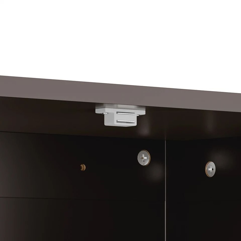 Wooden Storage Cabinet For Bathroom And Kitchen Grey MDF Cupboard With Doors Large Storage Easy Ass 2