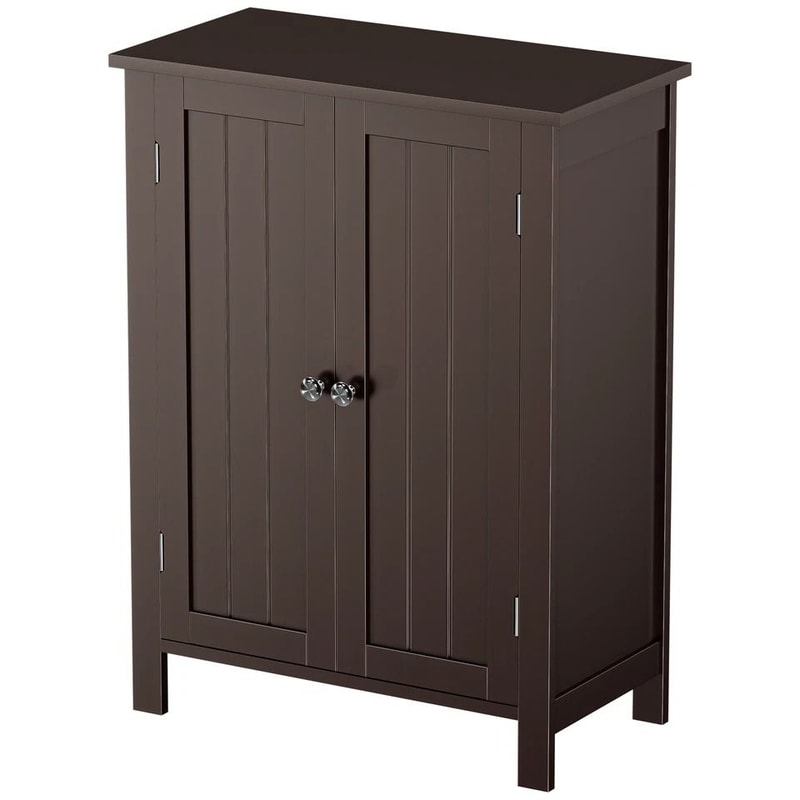 Wooden Storage Cabinet For Bathroom And Kitchen Grey MDF Cupboard With Doors Large Storage Easy Ass 6