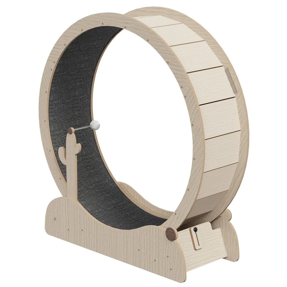 Wooden Cat Treadmill Exercise Wheel Large Cat Wheel For Indoor Use Stable Quiet And Safe For Cats 4