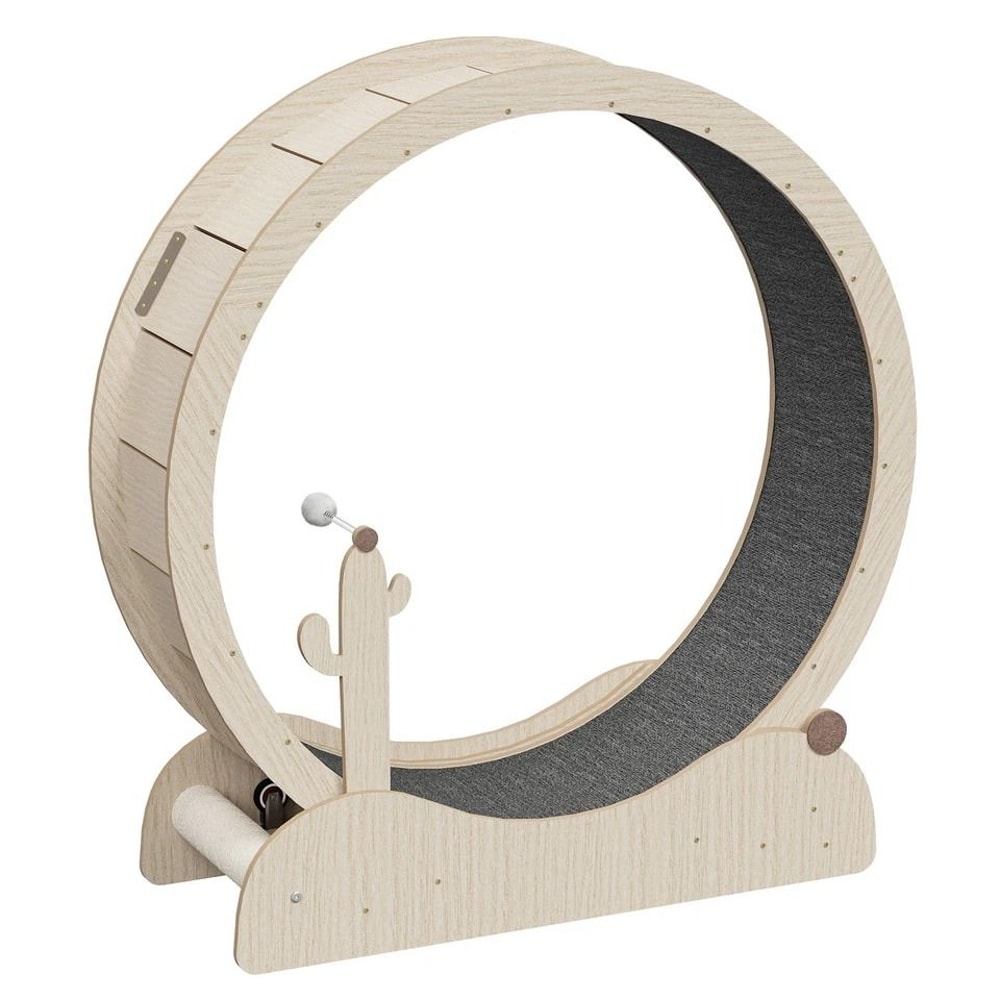 Wooden Cat Treadmill Exercise Wheel Large Cat Wheel For Indoor Use Stable Quiet And Safe For Cats 5