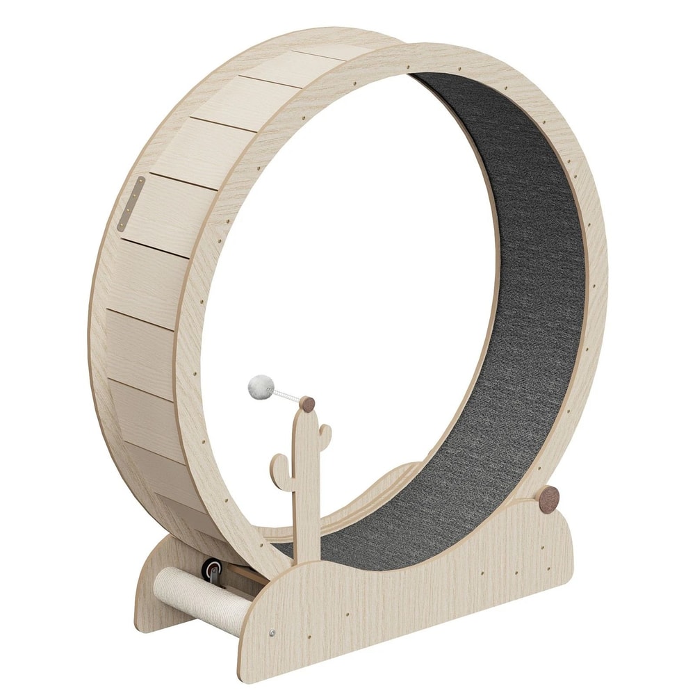 Wooden Cat Treadmill Exercise Wheel Large Cat Wheel For Indoor Use Stable Quiet And Safe For Cats 6