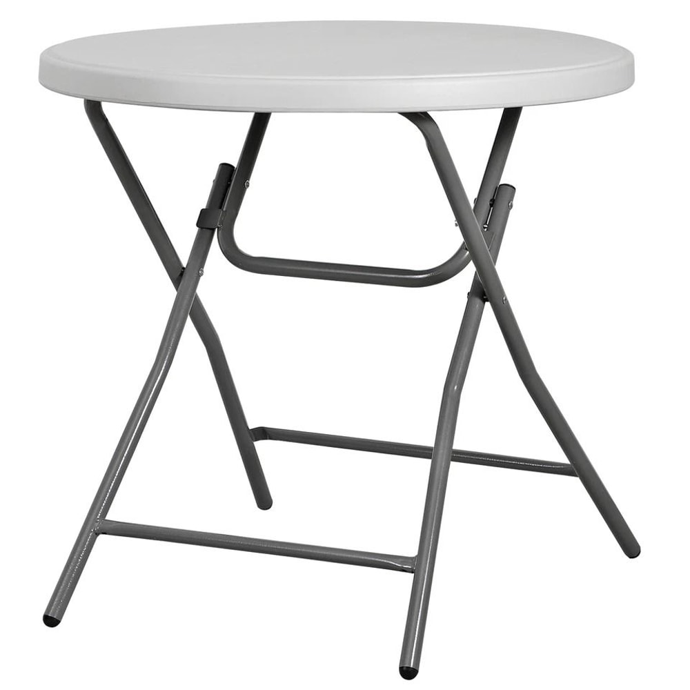 Round Plastic Folding Table Steel Cross Legs Heavy Duty Indoor Outdoor Table For Picnic Camping An 4