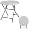 Round Plastic Folding Table Steel Cross Legs Heavy Duty Indoor Outdoor Table For Picnic Camping An 15