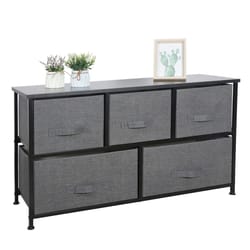sturdy steel frame wide dresser storage tower, foldable cloth storage cubes, drawer storage solution for home