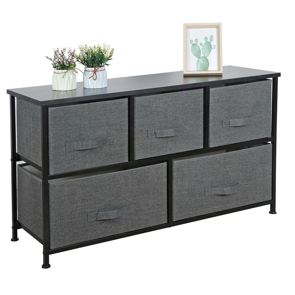Sturdy Steel Frame Wide Dresser Storage Tower Foldable Cloth Storage Cubes Drawer Storage Solution 6