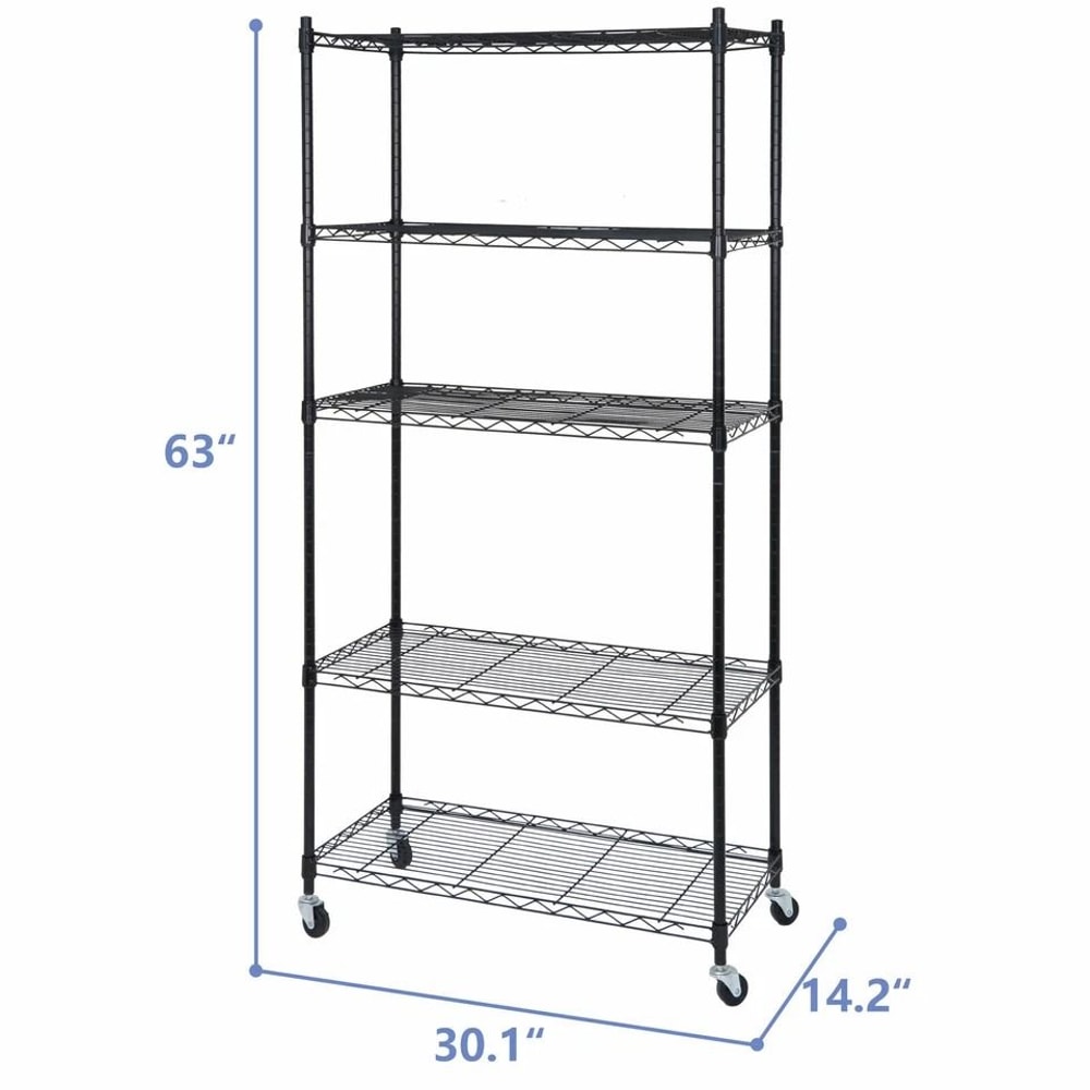 Heavy Duty Tier Shelf Rolling Storage Organizer Rack Adjustable Carts Unit Wheel With Casters 2