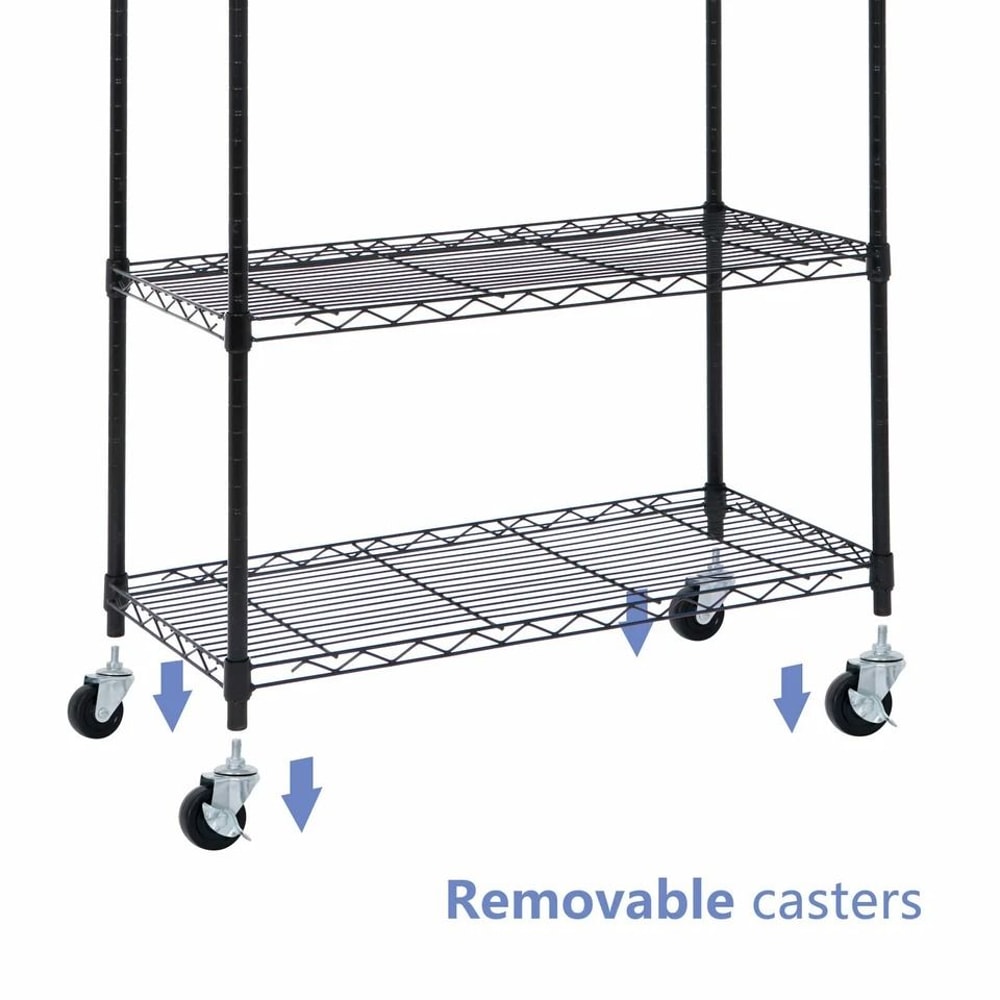 Heavy Duty Tier Shelf Rolling Storage Organizer Rack Adjustable Carts Unit Wheel With Casters 3