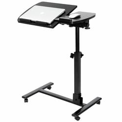 adjustable wood mobile laptop table, corner computer desk, tray workstation for home or office use