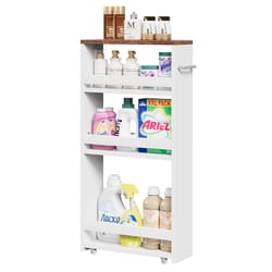 slim storage rolling cart,tier utility cart, narrow space cart with handle, slide out storage for kitchen and bathroom