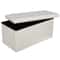 White Storage Bench Folding Storage Ottoman With Leather Cover Seat Practical Storage For Bedroom L 0