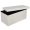 White Storage Bench Folding Storage Ottoman With Leather Cover Seat Practical Storage For Bedroom L 0