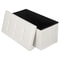 White Storage Bench Folding Storage Ottoman With Leather Cover Seat Practical Storage For Bedroom L 9