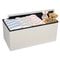 White Storage Bench Folding Storage Ottoman With Leather Cover Seat Practical Storage For Bedroom L 2