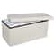 White Storage Bench Folding Storage Ottoman With Leather Cover Seat Practical Storage For Bedroom L 4