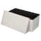 White Storage Bench Folding Storage Ottoman With Leather Cover Seat Practical Storage For Bedroom L 5