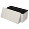 White Storage Bench Folding Storage Ottoman With Leather Cover Seat Practical Storage For Bedroom L 5