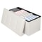 White Storage Bench Folding Storage Ottoman With Leather Cover Seat Practical Storage For Bedroom L 8