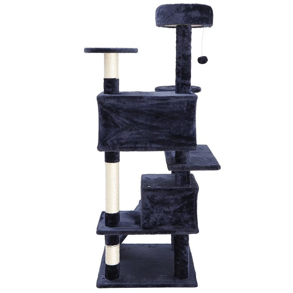 Cat Tree Tower Large Playing House With Scratching Posts Blue Condo Ideal For Rest And Play 1