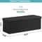 Black Folding Ottoman Bench Sturdy Foot Stool Cozy Storage Chest Collapsible Footrest For Home 2