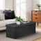 Black Folding Ottoman Bench Sturdy Foot Stool Cozy Storage Chest Collapsible Footrest For Home 7