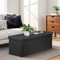 Black Folding Ottoman Bench Sturdy Foot Stool Cozy Storage Chest Collapsible Footrest For Home 7