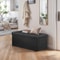Black Folding Ottoman Bench Sturdy Foot Stool Cozy Storage Chest Collapsible Footrest For Home 8