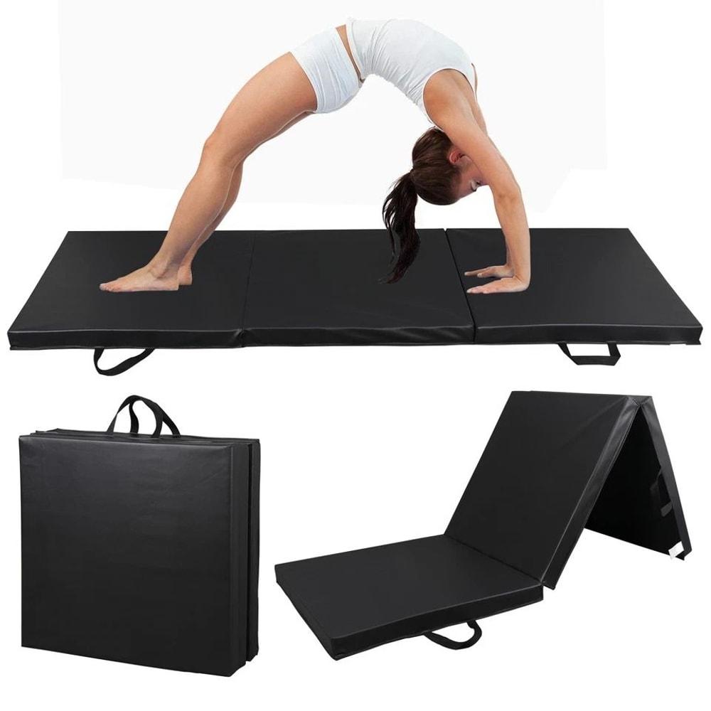 Durable Folding Gym Mat Thick Foam Fitness Exercise Mat For Gymnastics Yoga Pilates Workout 2
