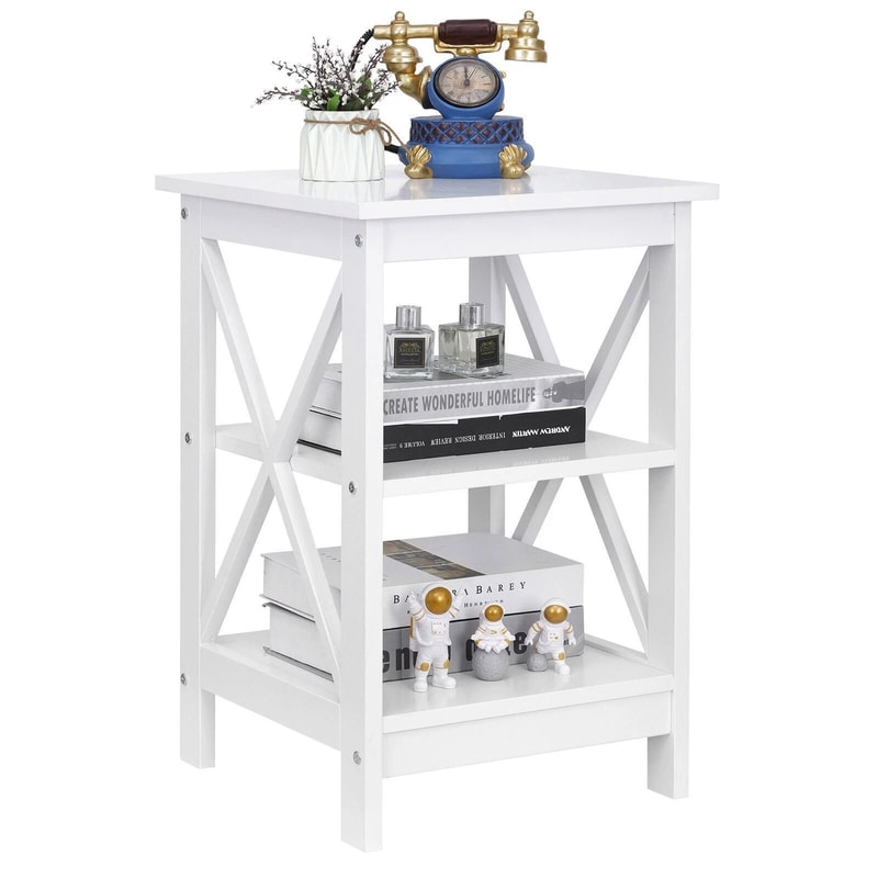 White End Table With Storage Shelf Sofa Side Table For Living Room Bedroom Compact Versatile And Ea 9