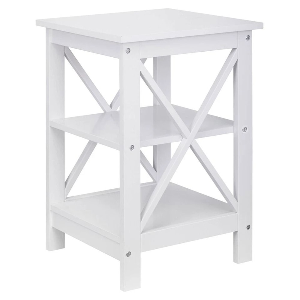 White End Table With Storage Shelf Sofa Side Table For Living Room Bedroom Compact Versatile And Ea 2