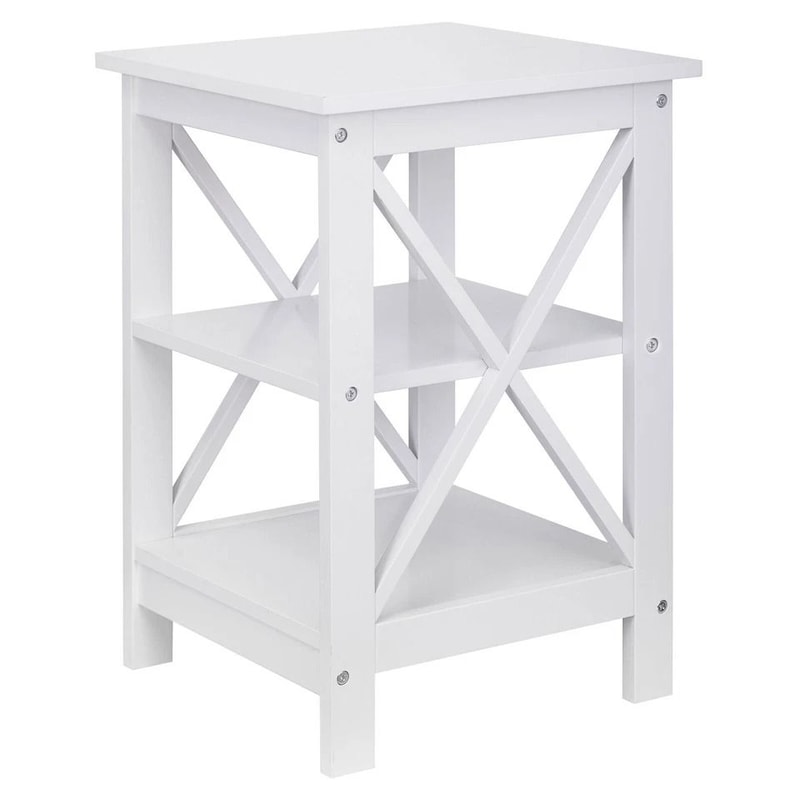 White End Table With Storage Shelf Sofa Side Table For Living Room Bedroom Compact Versatile And Ea 2