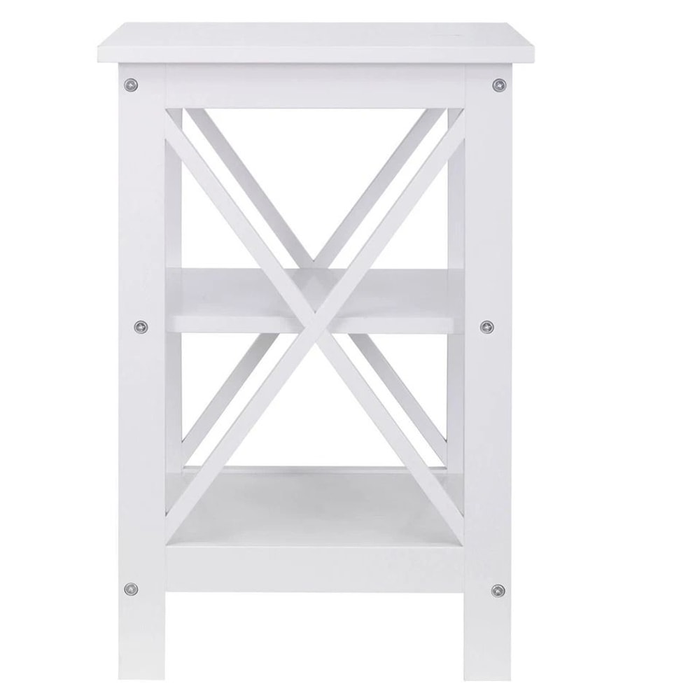 White End Table With Storage Shelf Sofa Side Table For Living Room Bedroom Compact Versatile And Ea 3