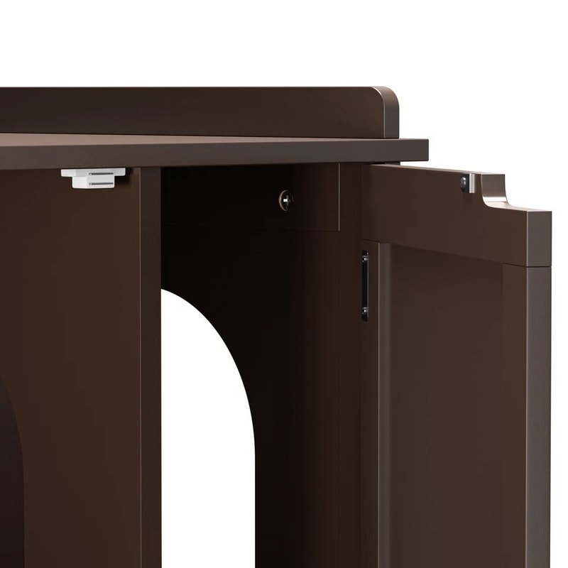 Cozy Cat House MultiUse Wooden Litter Box Cat Washing Storage Double Door Hidden Design For Privacy 3