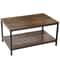 Vintage Rustic Wood Coffee Table With Strong Frame Living Room Coffee Table With Mesh Shelf Dining 6