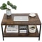 Vintage Rustic Wood Coffee Table With Strong Frame Living Room Coffee Table With Mesh Shelf Dining 7
