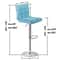 Adjustable Blue PU Leather Bar Stools With Back Swivel Seat Counter Height For Kitchen Dining And O 1