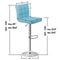 Adjustable Blue PU Leather Bar Stools With Back Swivel Seat Counter Height For Kitchen Dining And O 1