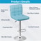 Adjustable Blue PU Leather Bar Stools With Back Swivel Seat Counter Height For Kitchen Dining And O 2
