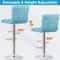Adjustable Blue PU Leather Bar Stools With Back Swivel Seat Counter Height For Kitchen Dining And O 3