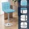 Adjustable Blue PU Leather Bar Stools With Back Swivel Seat Counter Height For Kitchen Dining And O 8