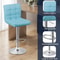 Adjustable Blue PU Leather Bar Stools With Back Swivel Seat Counter Height For Kitchen Dining And O 8
