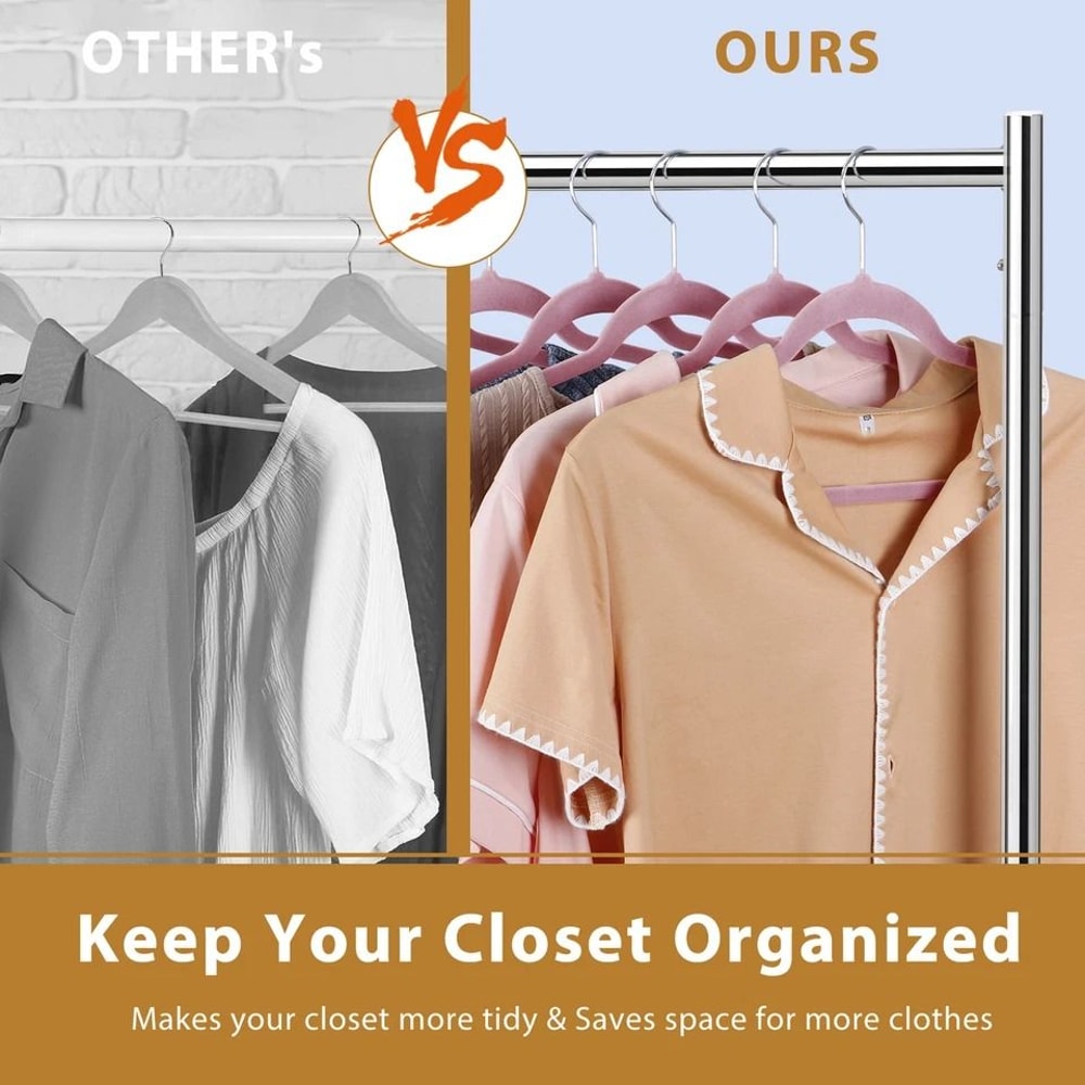 Pink Velvet Clothes Hangers NonSlip Velvet Suit Hangers Swivel Hook Perfect For Shirts Pants And Dr 2