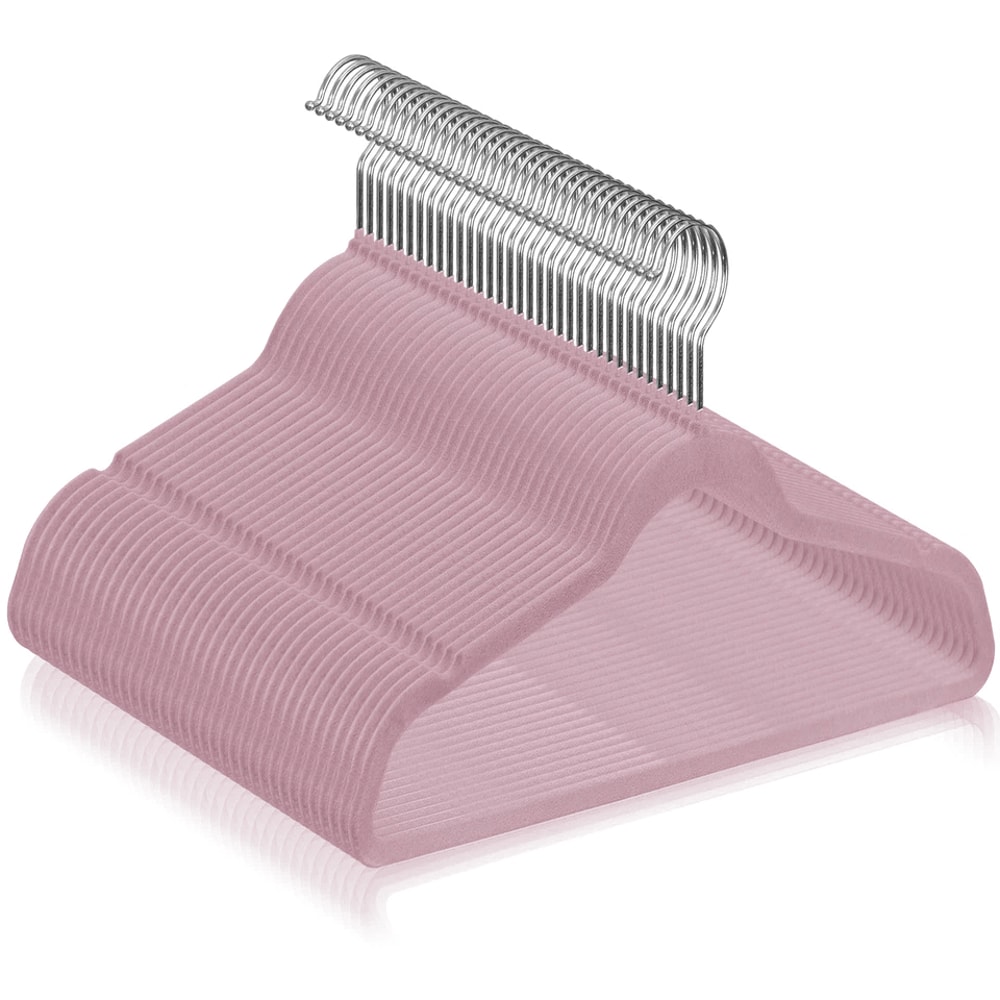 Pink Velvet Clothes Hangers NonSlip Velvet Suit Hangers Swivel Hook Perfect For Shirts Pants And Dr 0