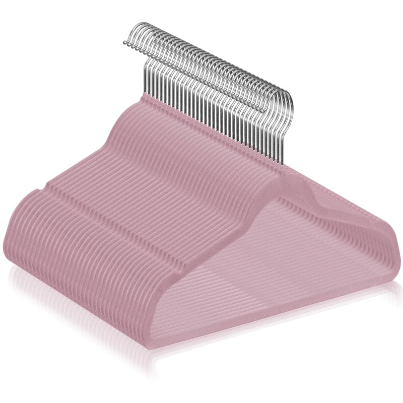 Pink Velvet Clothes Hangers NonSlip Velvet Suit Hangers Swivel Hook Perfect For Shirts Pants And Dr 0