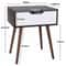 Modern Wooden Side Table Sliding Drawer With Smiley Handle Elegant Bedroom Nightstand 1