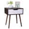 Modern Wooden Side Table Sliding Drawer With Smiley Handle Elegant Bedroom Nightstand 3
