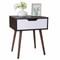 Modern Wooden Side Table Sliding Drawer With Smiley Handle Elegant Bedroom Nightstand 3
