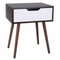 Modern Wooden Side Table Sliding Drawer With Smiley Handle Elegant Bedroom Nightstand 5