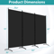 Folding Partition Room Dividers Black Panel Screen Divider Adjustable Privacy Wall For Office Studi 10