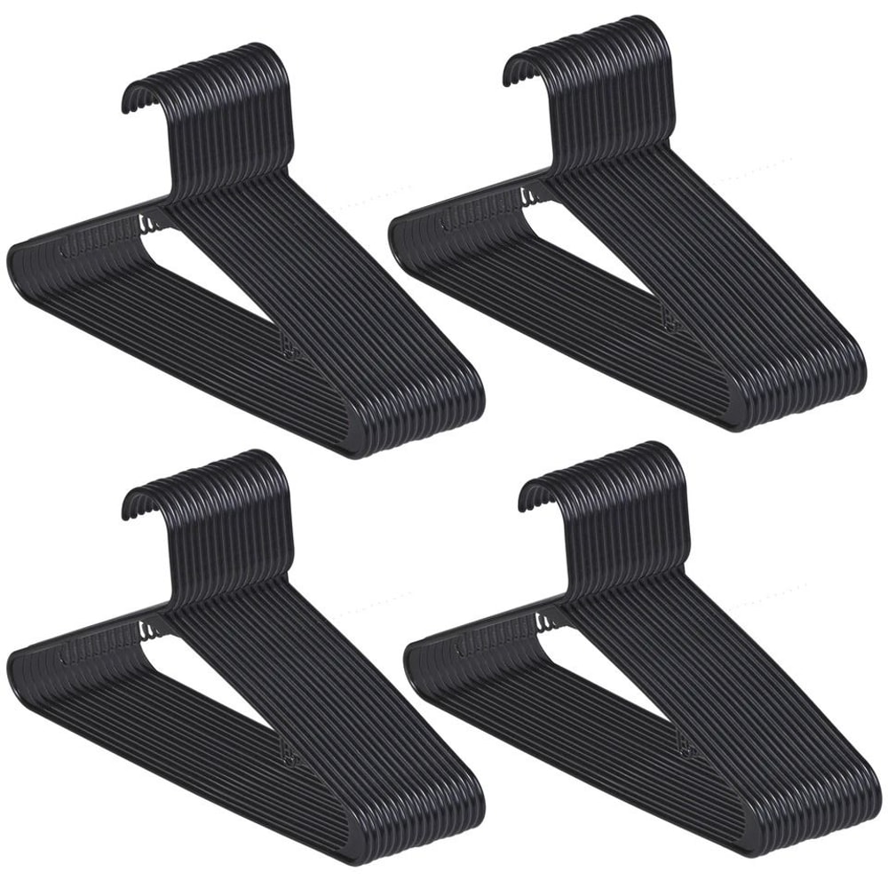 Premium Black Plastic Hangers Heavy Duty Suit Camisole Hangers Ideal For Shirts Sweaters Tanks 7