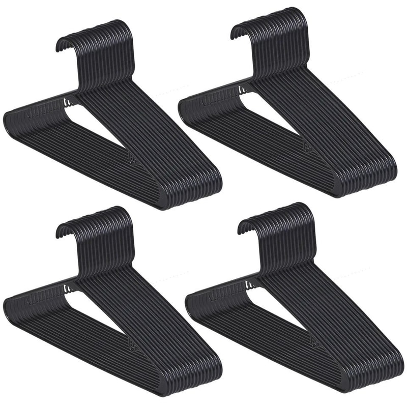 Premium Black Plastic Hangers Heavy Duty Suit Camisole Hangers Ideal For Shirts Sweaters Tanks 7